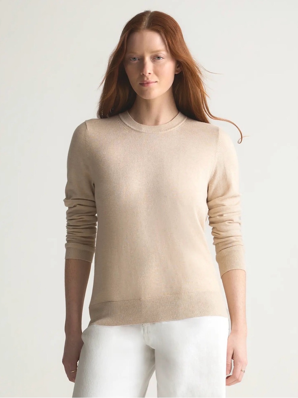 QUINCE Lightweight Cotton Cashmere Crewneck Sweater Size XS